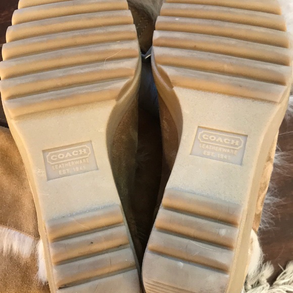 Coach suede boots with shearling trim - Picture 4 of 8